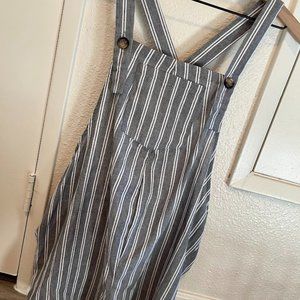Floerns Women's Maternity Striped Print Overall Shorts Romper with Pockets, med